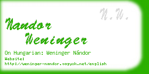 nandor weninger business card